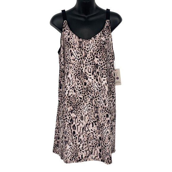 Secret Treasures Women Size XL Extra Large Slip Leopard Cami Pink NWT New - Picture 1 of 8